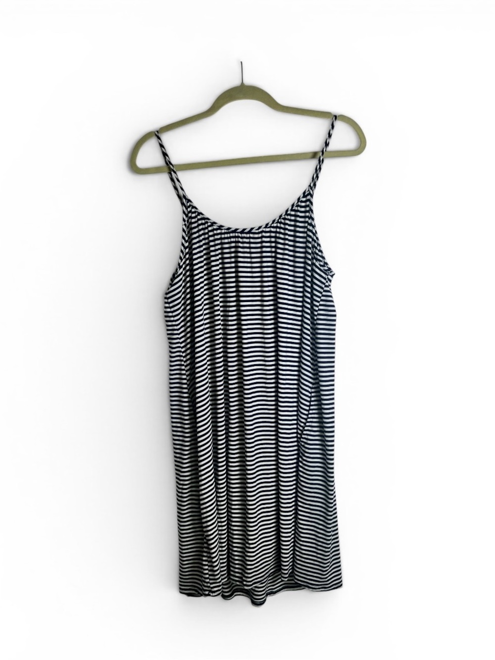 Green Envelope Black & White Striped Sun Dress, Beach